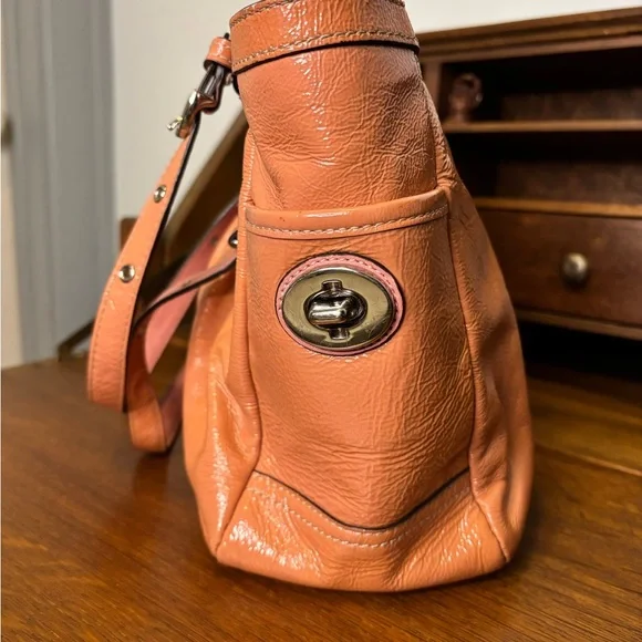 Coach 2011 Peach Patent Leather East-West Tote - Picture 8 of 16